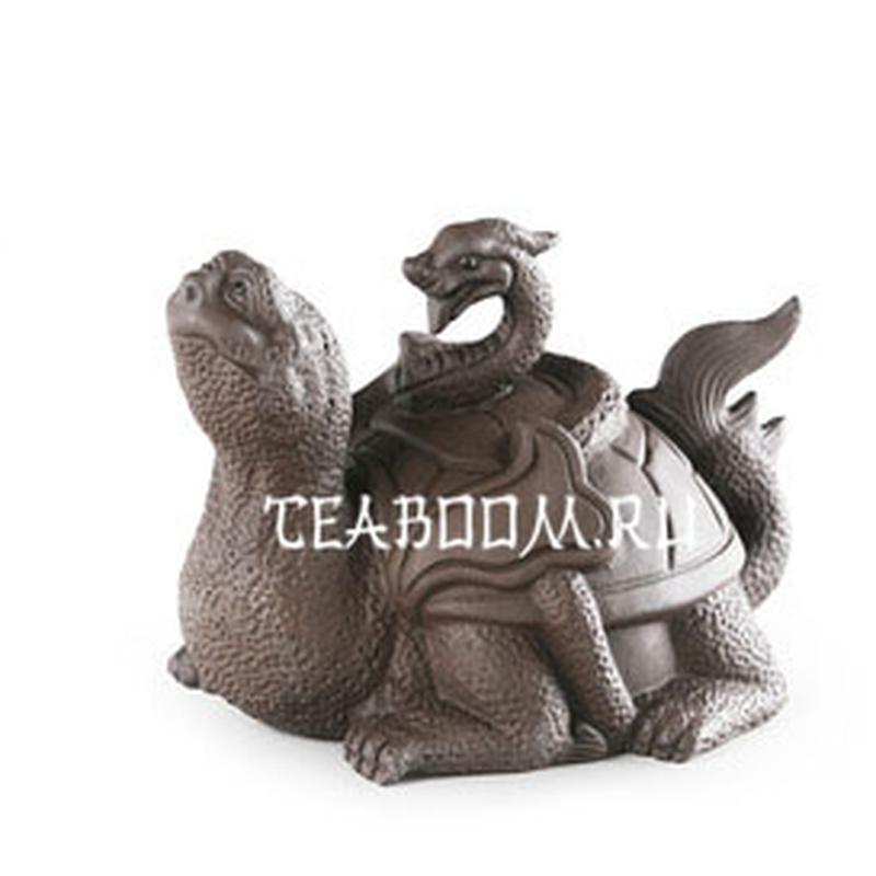 Чайная фигурка из исинской глины "Черепаха со змеей"