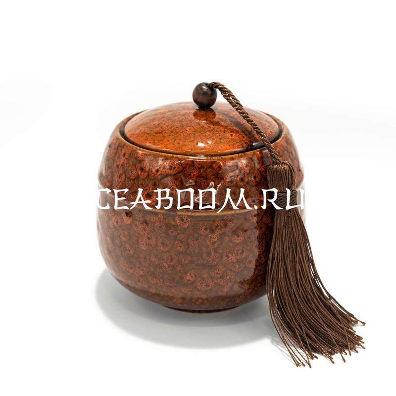 Чайница для хранения чая "Сила Огня" оранжевая, 550 мл
