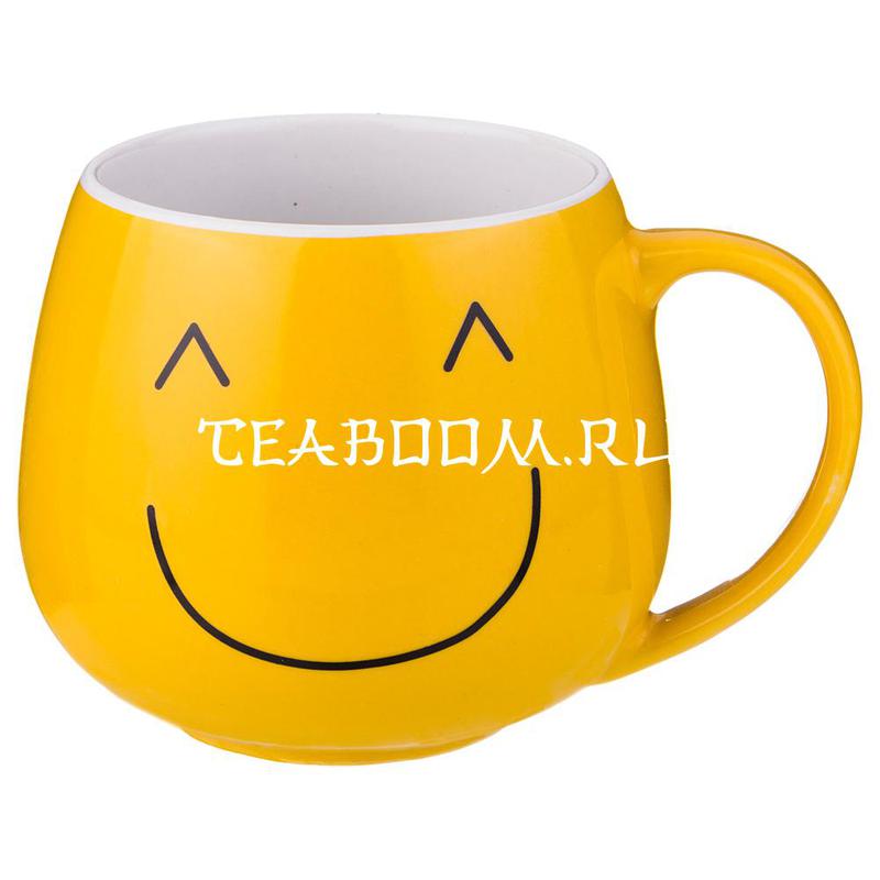 Кружка коллекция "Веселый смайлик" 300 мл 9*8,2 см желтая