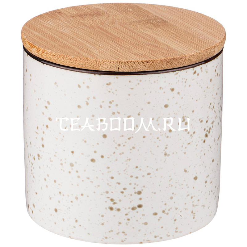 Банка для сыпучих продуктов коллекция "COSMOS" 500 мл, 10*10 см белая (Lefard)