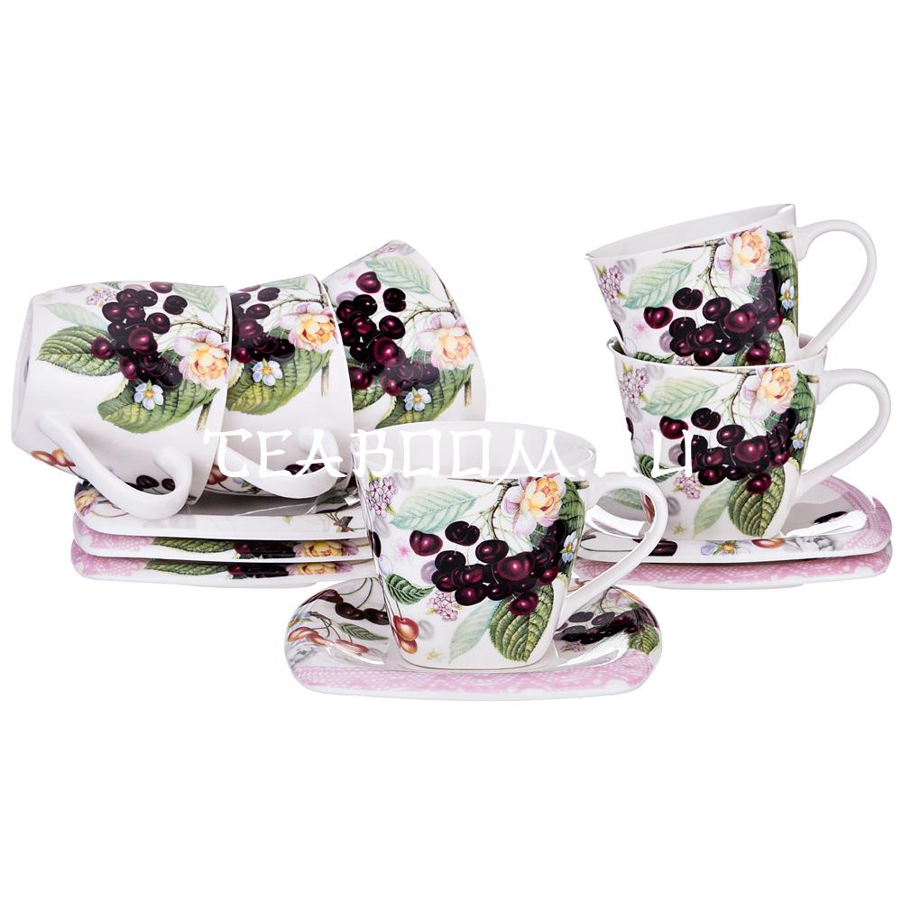 Купить Кофейный набор на 6 персон 12пр. 90 мл (Вишня) - Lefard в Москве ...