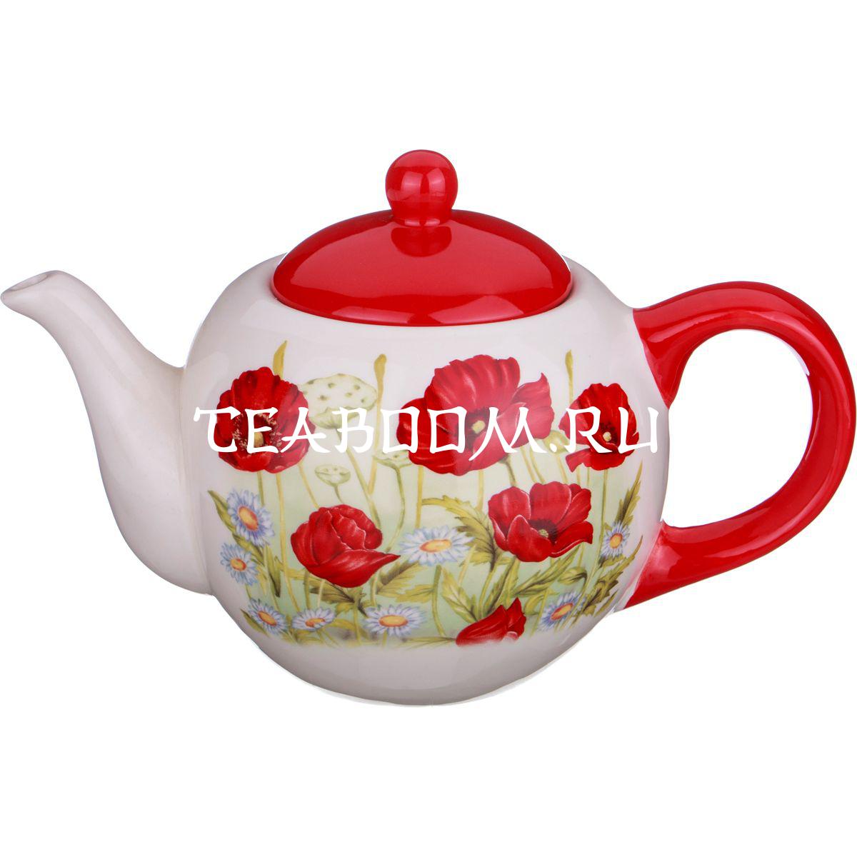 Чайник "маки красные", 550 мл. Bs- 31 заварочный чайник маки. 1112. Заварной мак. Заварной мак.