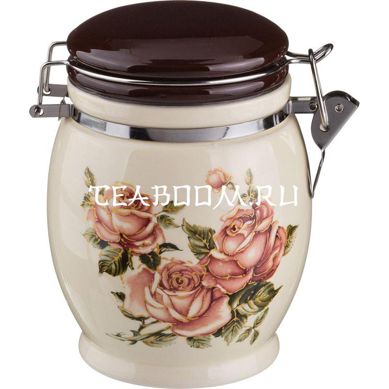 Емкость для сыпучих продуктов "Корейская роза" высота=15 см. / 750 мл (Agness)