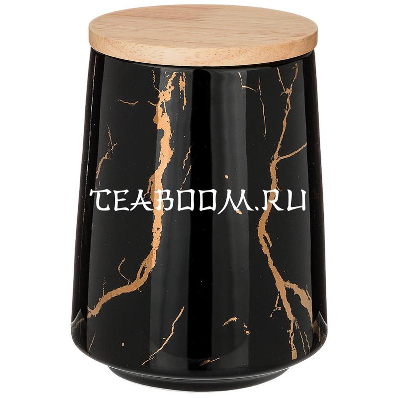 Банка для сыпучих "FANTASY" средняя, черная 650 мл (Lefard)