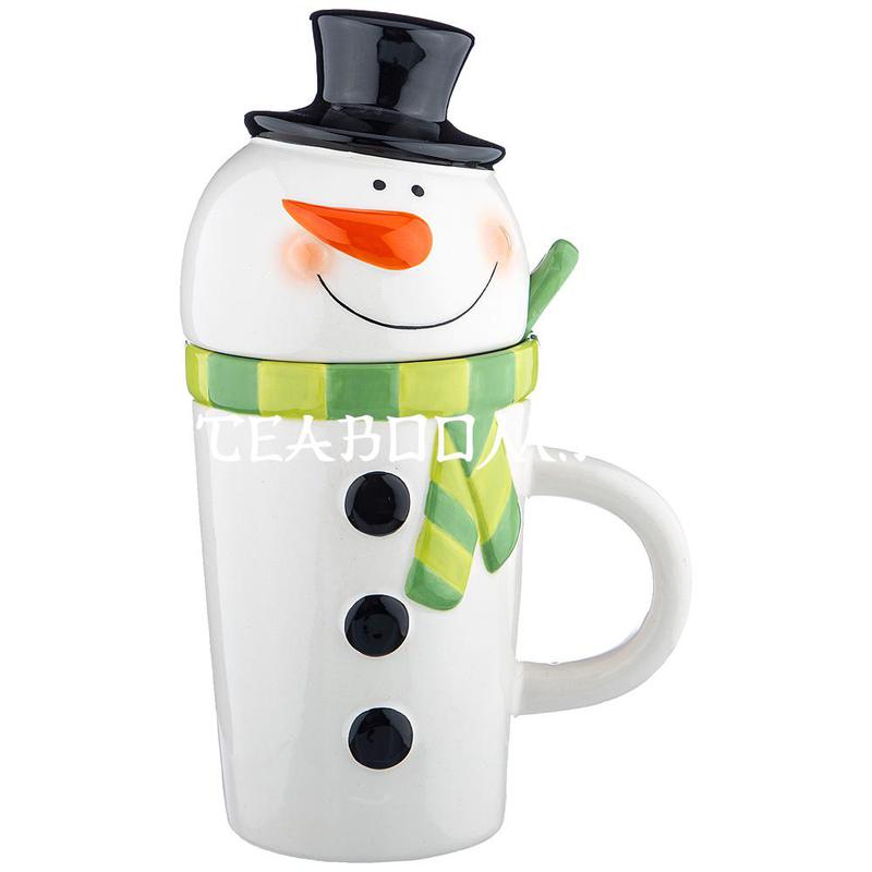 Кружка "Новогодняя" с крышкой и ложкой 15*11*25 см 800 мл. (Lefard)