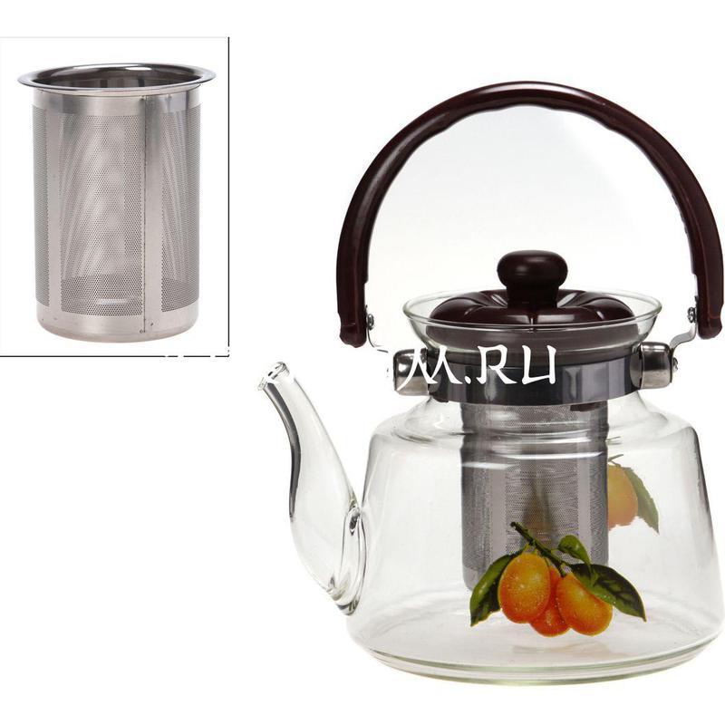 Заварочный чайник AGNESS 1200 мл. с фильтром жаропрочное стекло