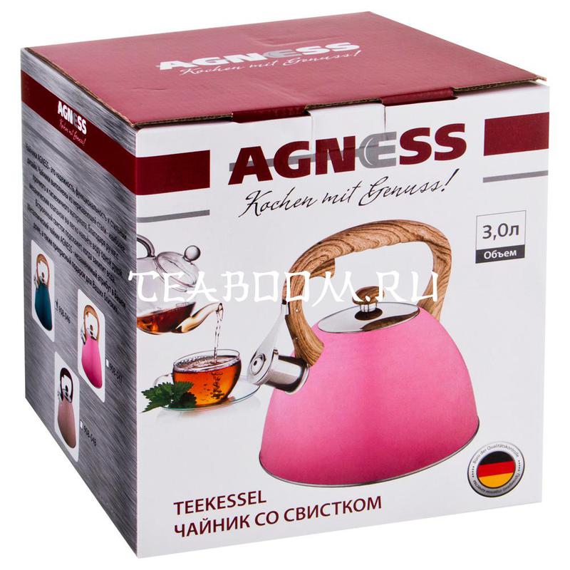Купить чайник AGNESS со свмстком 3,0 л. индукцион. капсульное дно в .