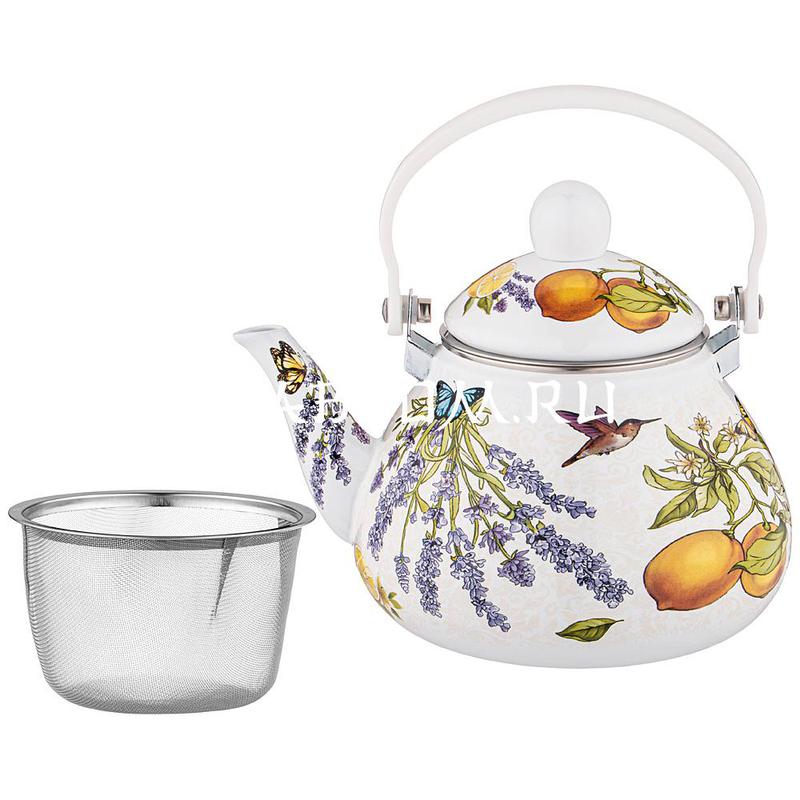 Купить чайник эмалированный с фильтром из НЖС, серия "PROVENCE", 1,3 л ...