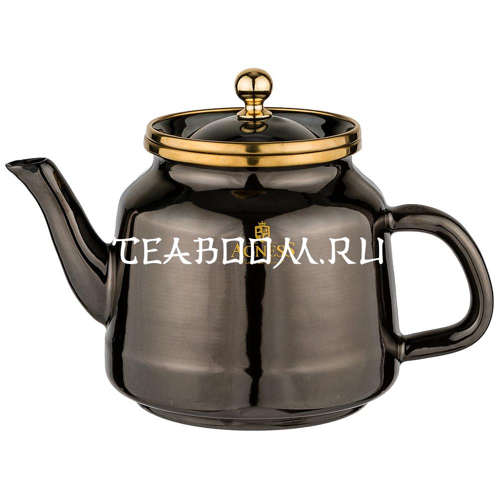 Купить чайник AGNESS эмалированный, серия Тюдор 1 л черный в Москве ...