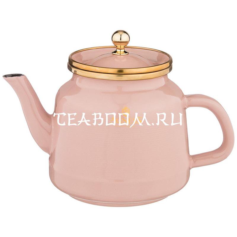 Чайник AGNESS эмалированный, серия Тюдор 1 л розовый