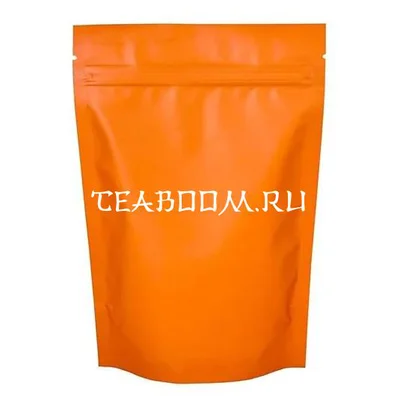 Пакет дой-пак металлизированный оранжевый матовый с замком зип-лок