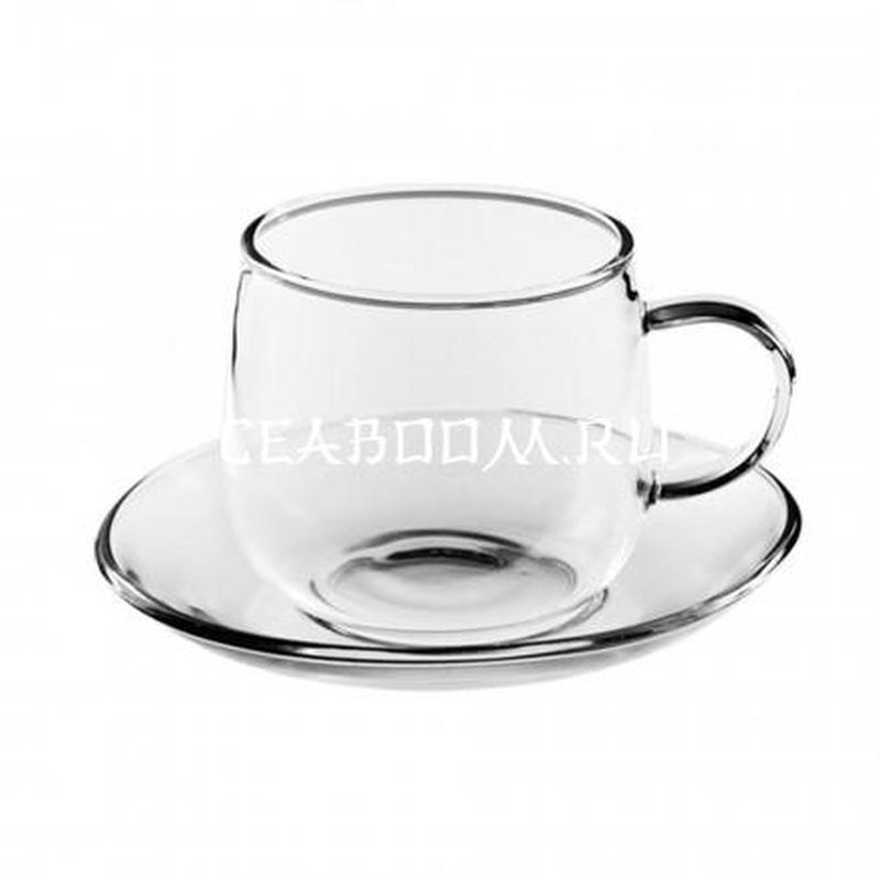 Чайно-кофейная пара из жаропрочного стекла "Чайная роза" 200 мл