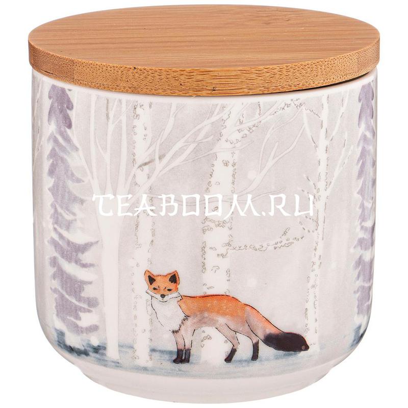 Банка для хранения с бамбуковой крышкой "Лесная сказка" лисичка 530 мл (Lefard)