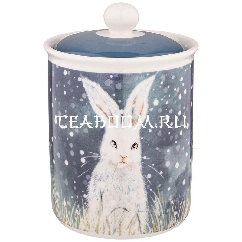 Банка для хранения с керамической крышкой "Лесная сказка" зайчик 700 мл (Lefard)